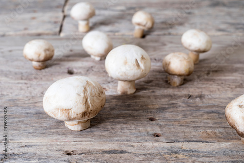 mushroom food over wooden table