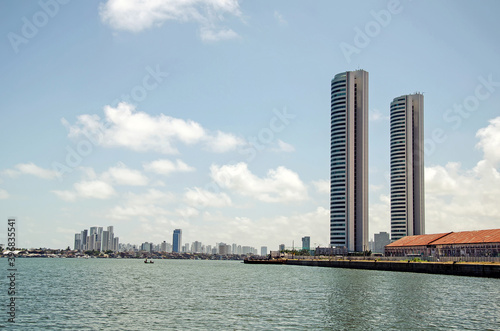 Contemporary scyscrapers at the coast in Recife  Brazil