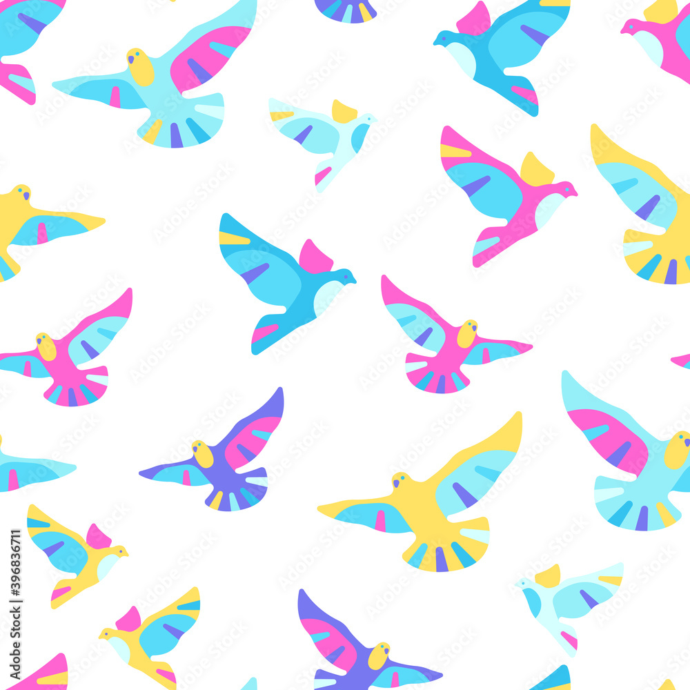 Seamless pattern with doves. Seamless pattern with doves.