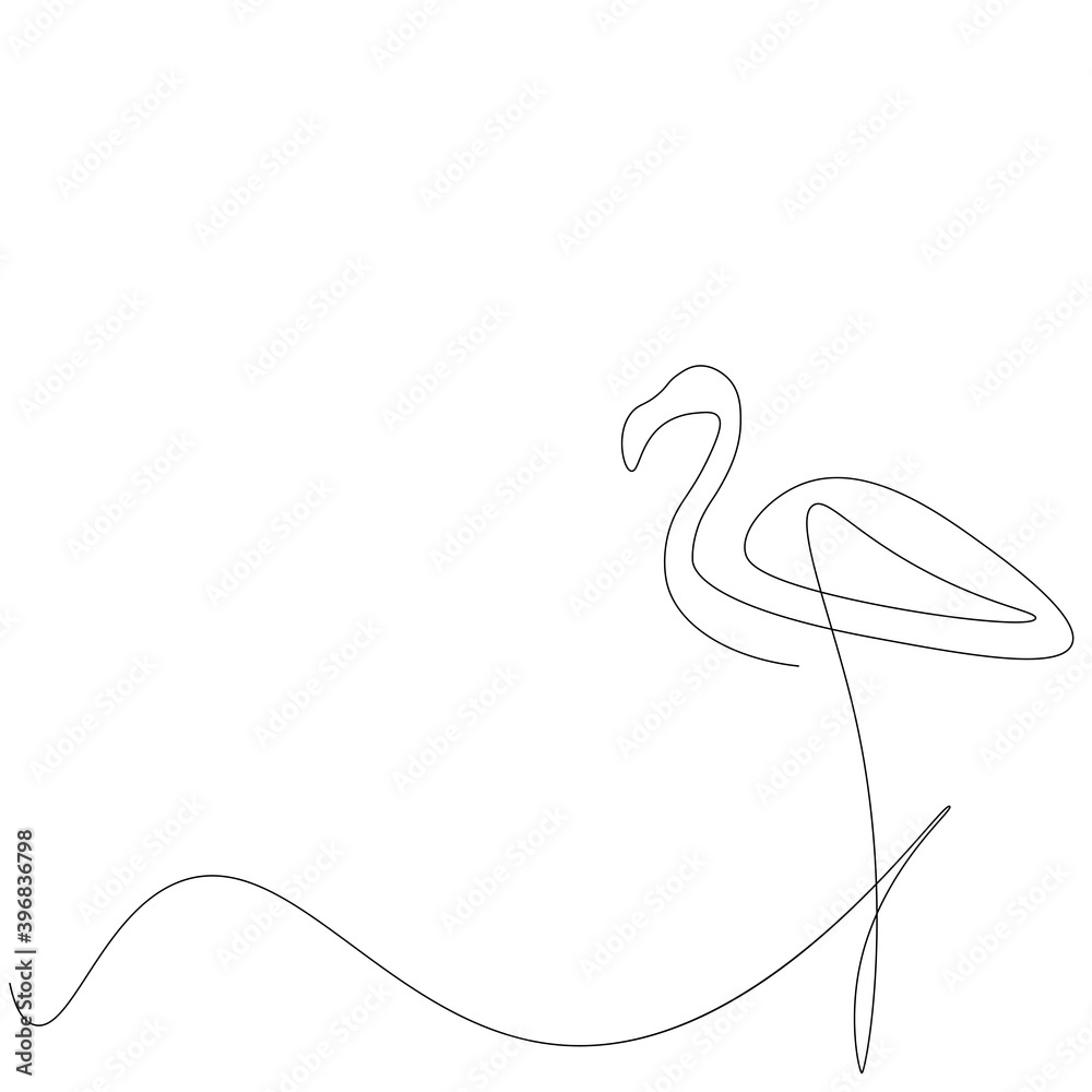 Flamingo bird draw. Vector illustration Flamingo bird draw. Vector illustration