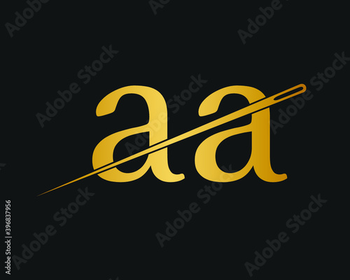 AA A  initial based golden luxury logo with pin vector template image