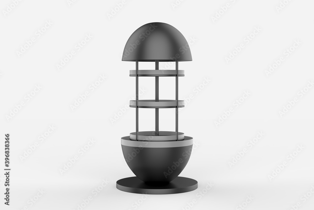 Display stand, retail display stand for product , display stands isolated on white background. 3d illustration
