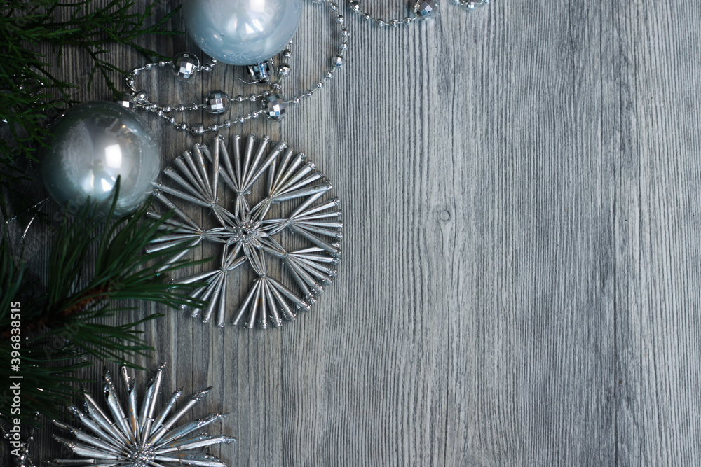 Festive new year card with decorations Festive new year card with decorations