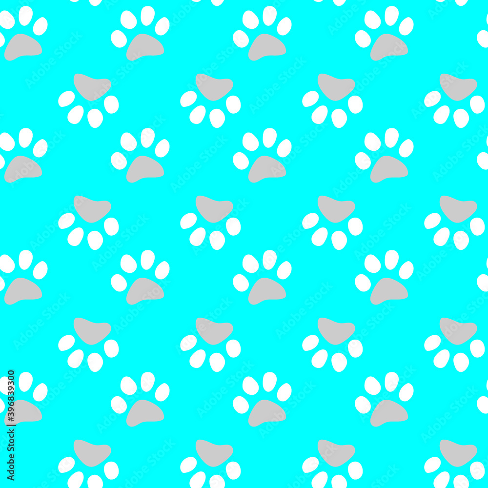 Vector seamless pattern with cat footprints. Can be used for wallpaper, web page background, surface textures. Vector seamless pattern with cat footprints. Can be used for wallpaper, web page background, surface textures.