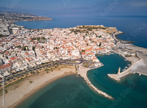 Aerial photograph of whole Rethymno old town.