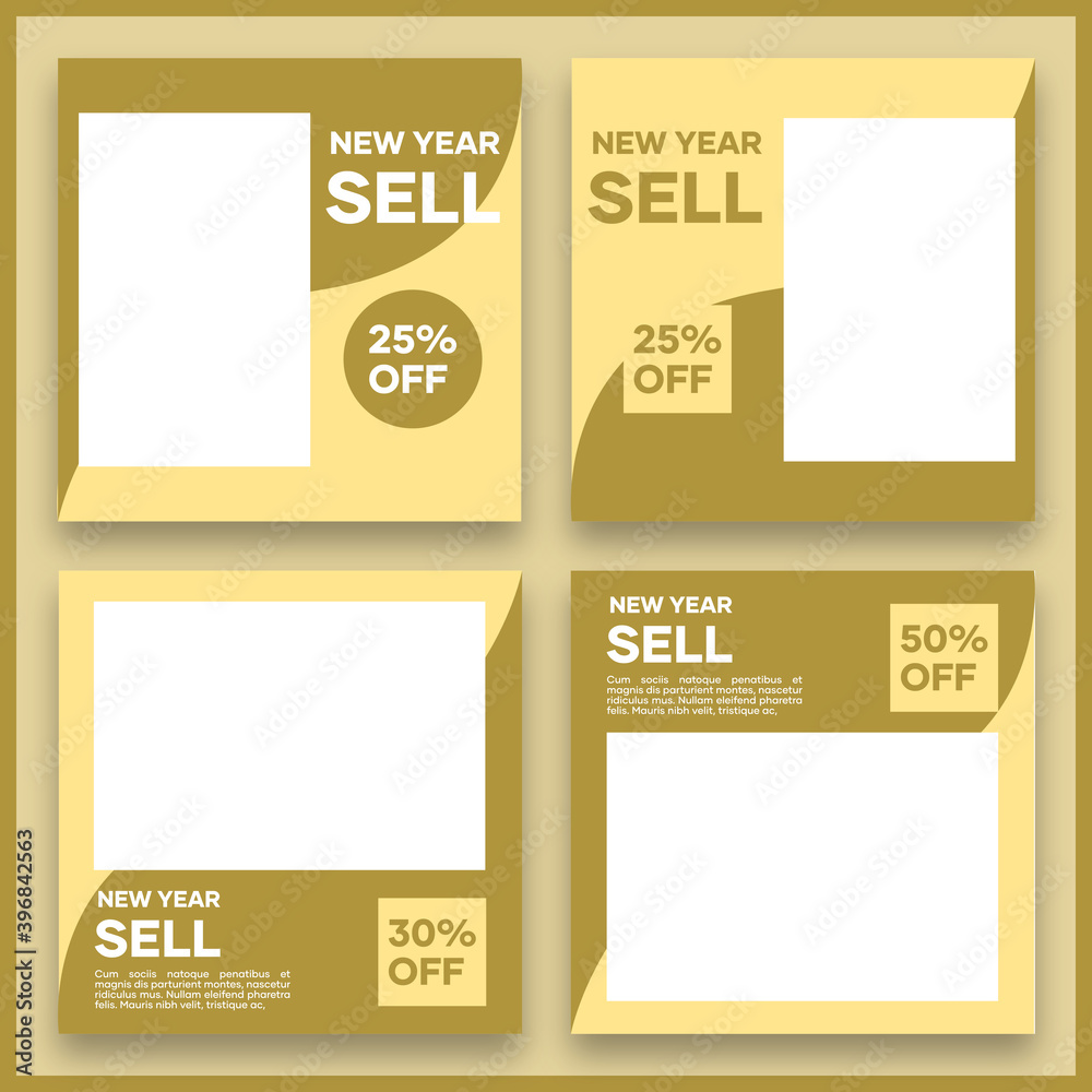 Collection of vector social media templates. In brown. Suitable for social media posts and website internet advertising Collection of vector social media templates. In brown. Suitable for social media posts and website internet advertising