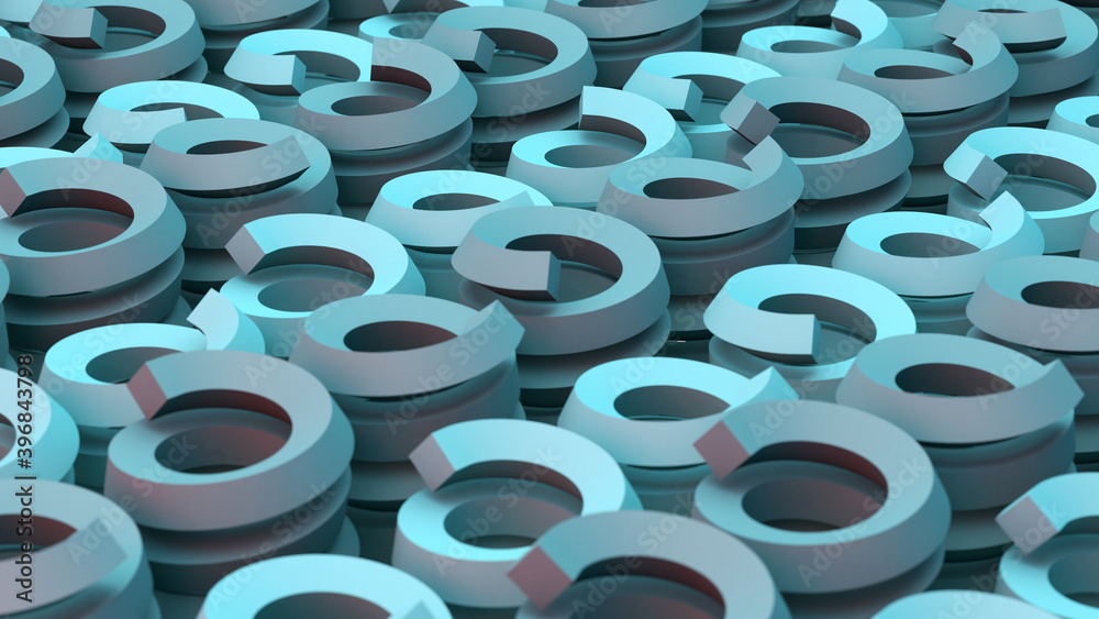 Group of blue springs. Abstract illustration, 3d render. Group of blue springs. Abstract illustration, 3d render.