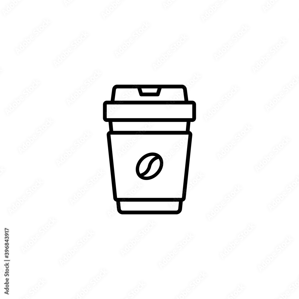 Coffee cup icon with coffee beans. Disposable coffee cup icon. Paper cup symbol. Vector illustration Coffee cup icon with coffee beans. Disposable coffee cup icon. Paper cup symbol. Vector illustration