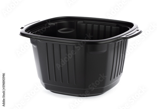 plastic Black of bowl isolated on white background. photo