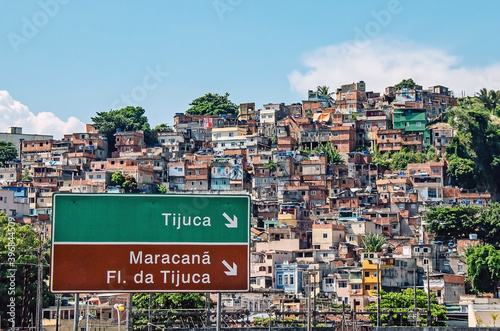 View on the favela from the road in Rio de Janeiro, Brazil photo