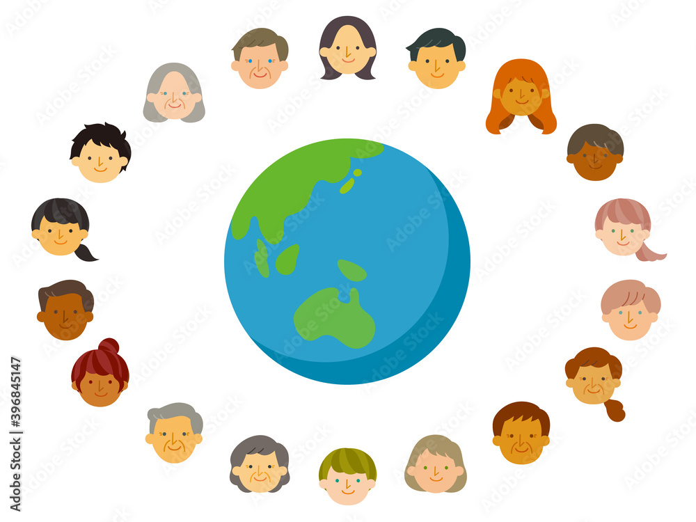 illustration of people around the world illustration of people around the world