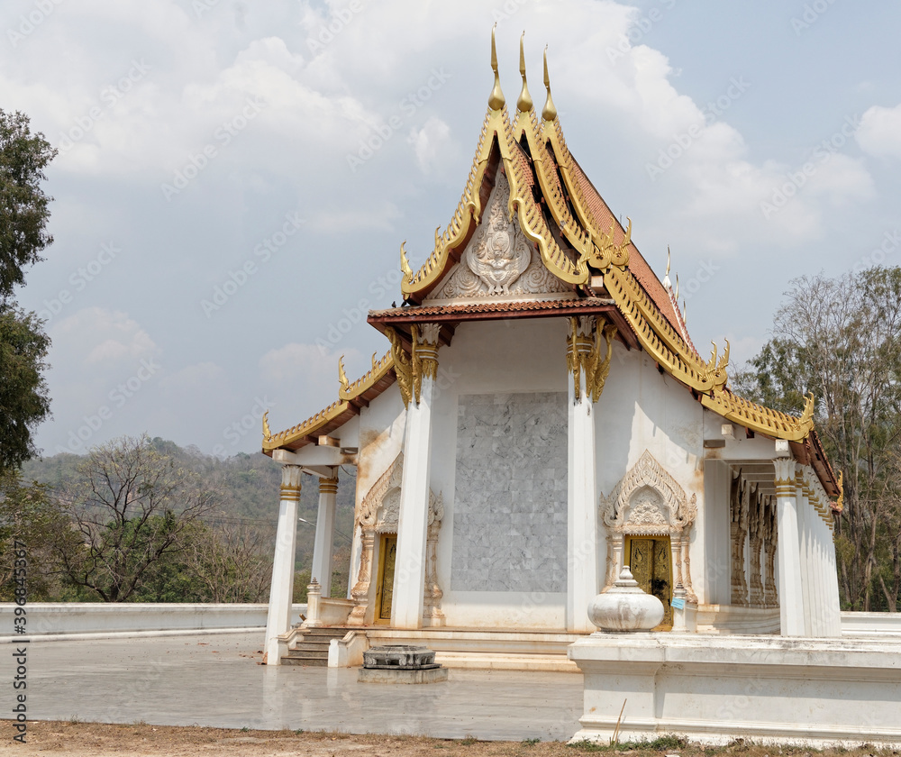 Fototapeta premium Kanchanaburi,Thailand- February 19,2018: Temple Wat Trai Rattanaram