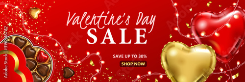 Valentine s Day sale banner