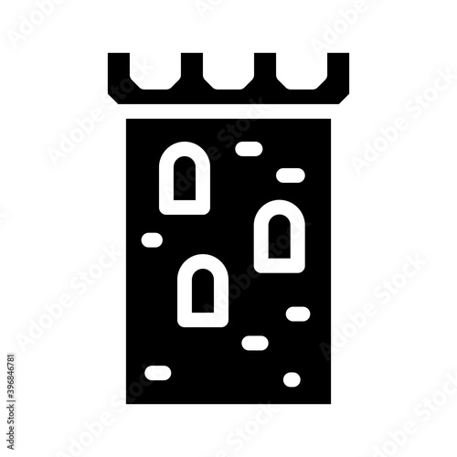 tower of antique castle glyph icon vector illustration