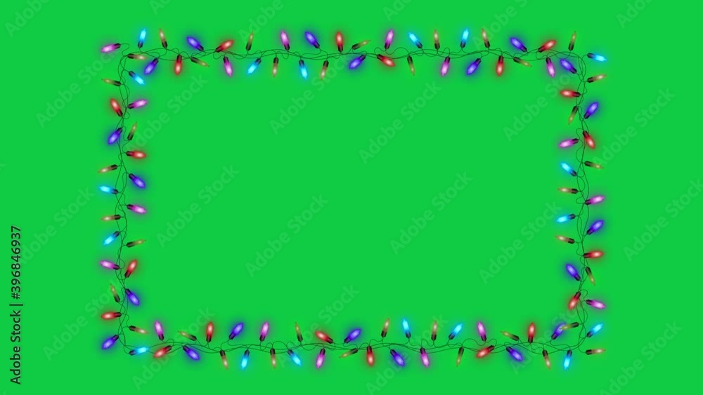 Christmas string lights on a green screen background animation footage,colorful lamps,light show for new year design Christmas string lights on a green screen background animation footage,colorful lamps,light show for new year design