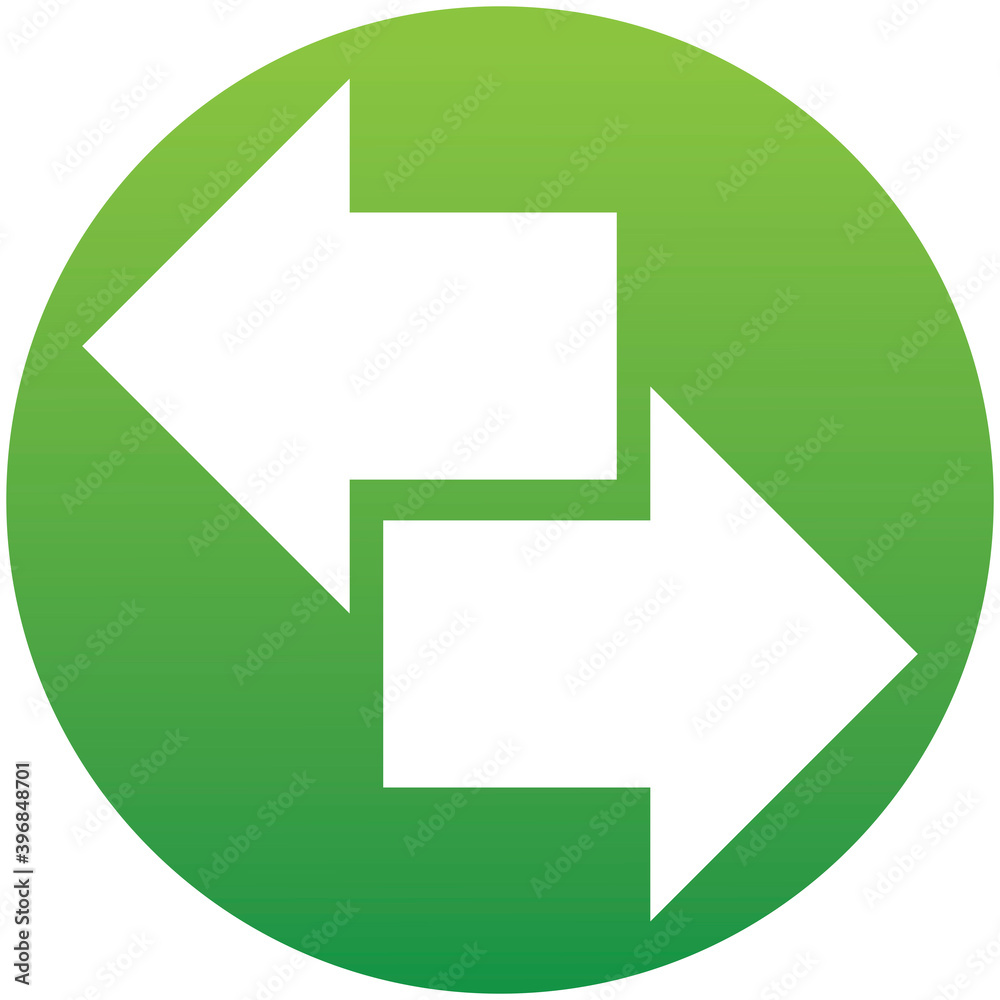 The left and right arrows icon. Arrows symbol. Flat Vector illustration. Side arrow icon of a set. The left and right arrows icon. Arrows symbol. Flat Vector illustration. Side arrow icon of a set.