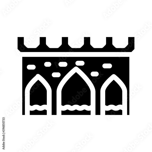 aqueduct antique construction glyph icon vector illustration
