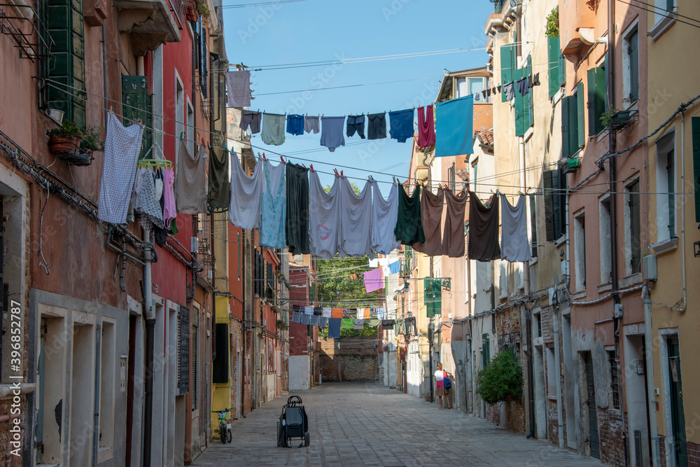 Sestiere di Castello in Venice with its characteristic buildings, with canals, bridges and alleys. Sestiere di Castello in Venice with its characteristic buildings, with canals, bridges and alleys.