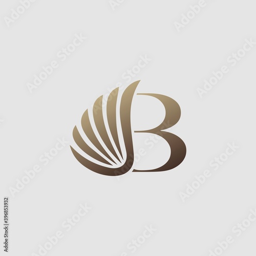 Letter B Logo Luxury wing. Trendy Design concept luxury wing and letter A for corporate, lawyer, notary, firm, automotive, community and more brand identity.
