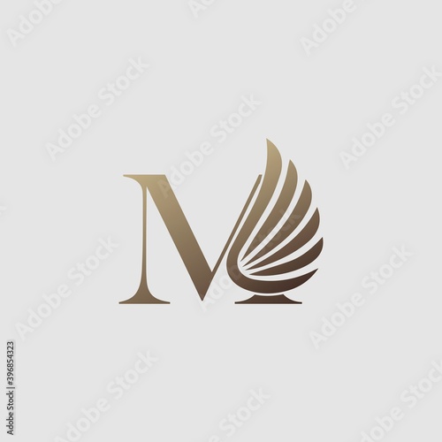 Letter M Logo Luxury wing. Trendy Design concept luxury wing and letter A for corporate, lawyer, notary, firm, automotive, community and more brand identity.