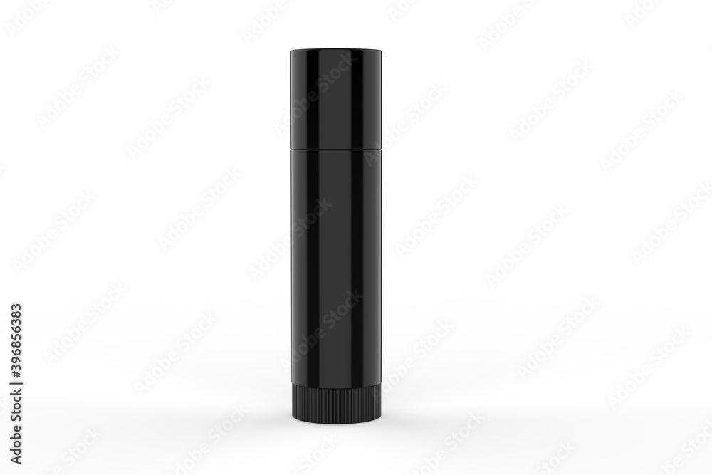 Multifunctional Empty Lip Balm Container Tubes with Twist Bottom and Top Cap. 3d render illustration.