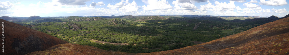 Mountain range panorama of Matobo National Park