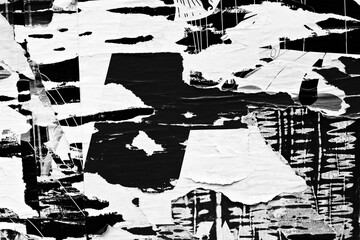 Old blank ripped torn posters textures backgrounds grunge creased crumpled paper vintage collage placards empty space for text backdrop surface