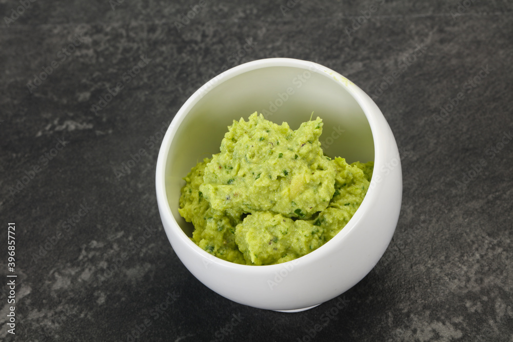 Avocado guacamole sauce with chili pepper Avocado guacamole sauce with chili pepper