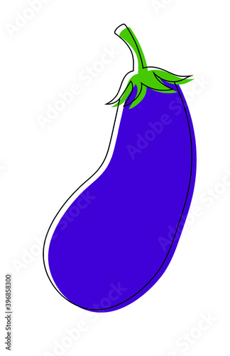 Ilustración vectorial de berenjena- illustration of a eggplant - vector with outlines