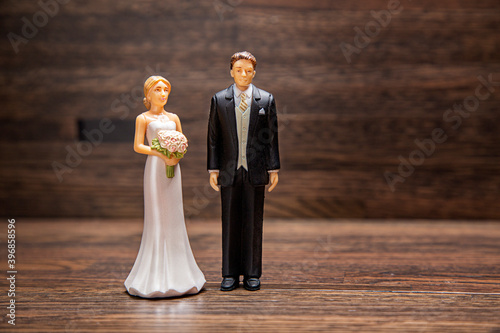 Bride and groom cake topper