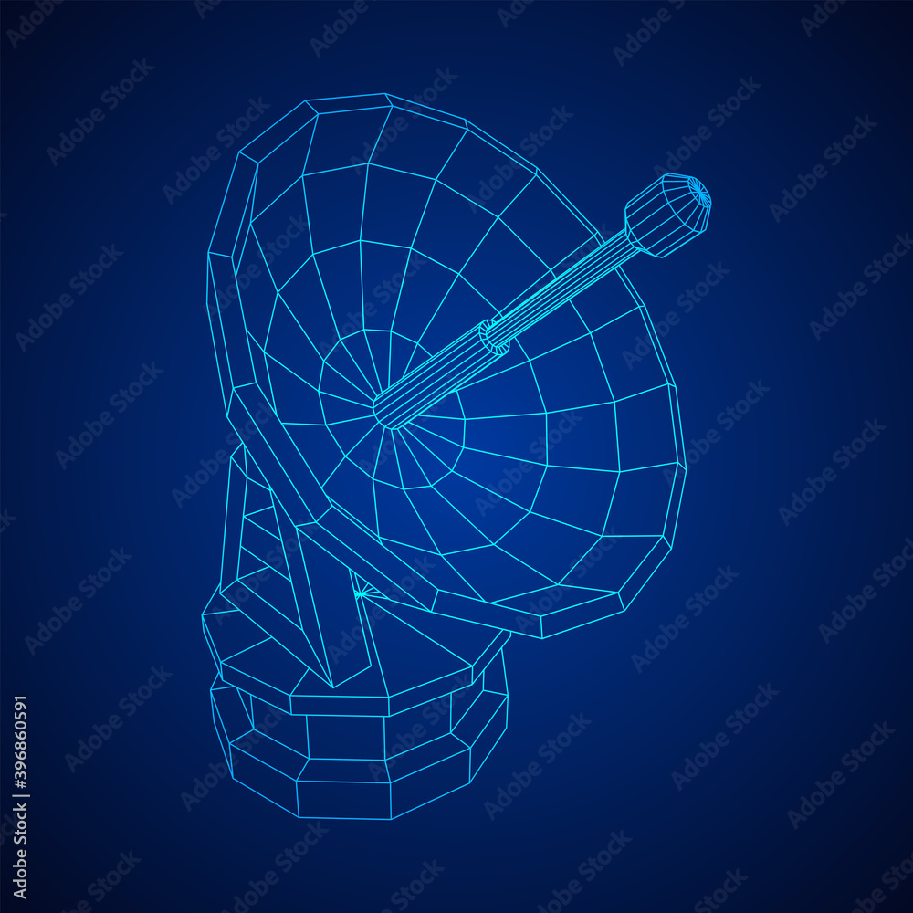 Radar. Directional radio antenna with satellite dish Radar. Directional radio antenna with satellite dish