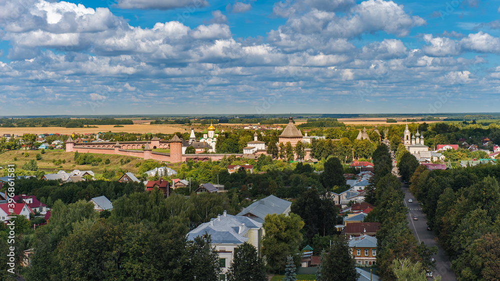 Fototapeta premium panorama of old Russian city with churches