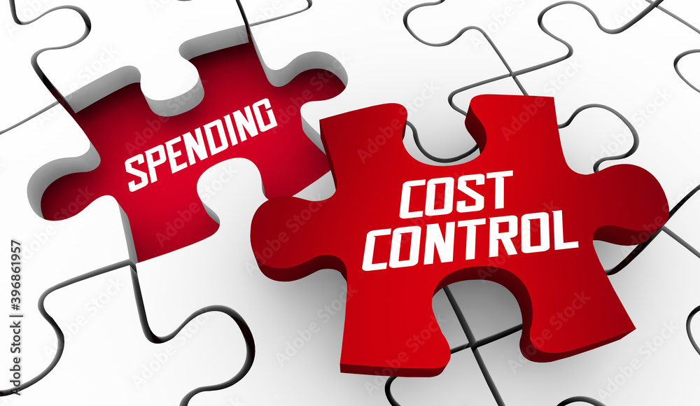 Cost Control Cut Spending Puzzle Pieces Budget Tightening 3d Illustration Cost Control Cut Spending Puzzle Pieces Budget Tightening 3d Illustration