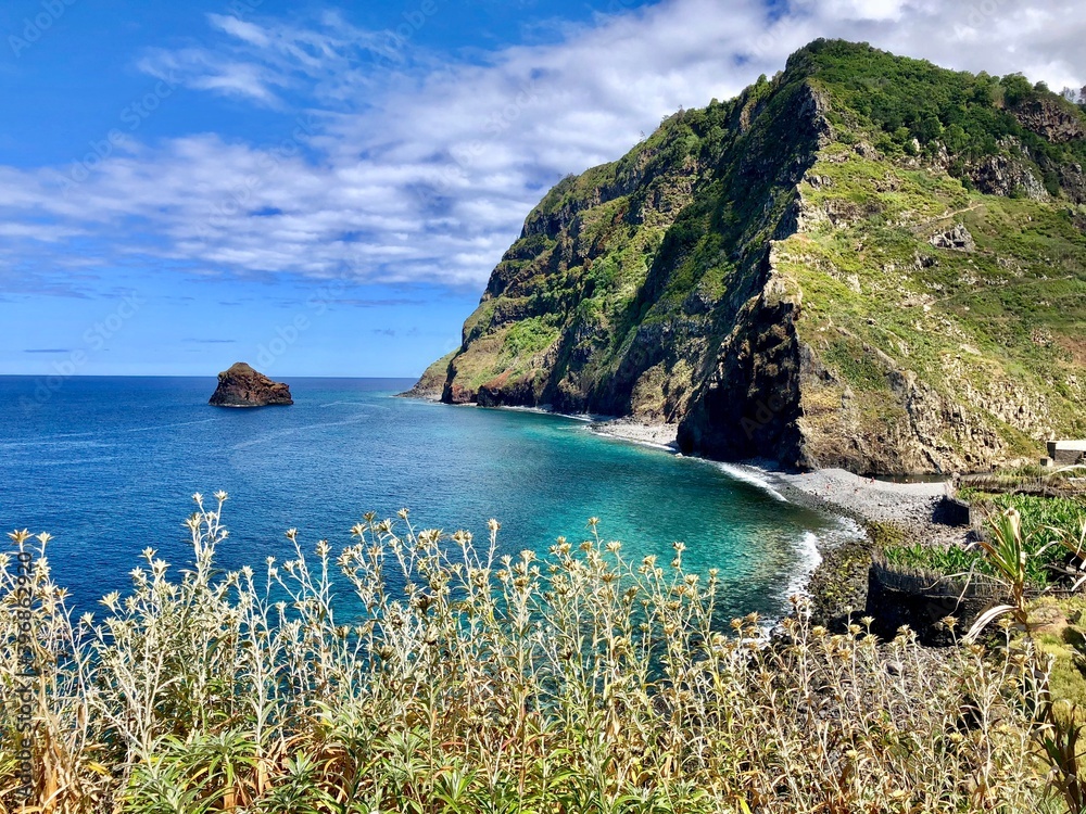 view of the coast of the island of madeira