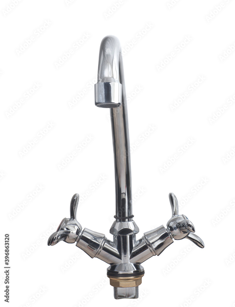 Modern kitchen faucet isolated on white background Modern kitchen faucet isolated on white background