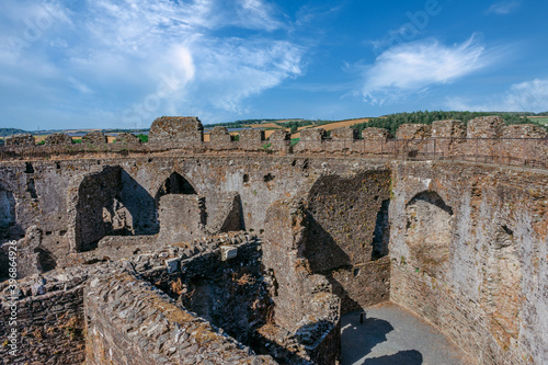 The 13th century circular keep of Restormel castle photo