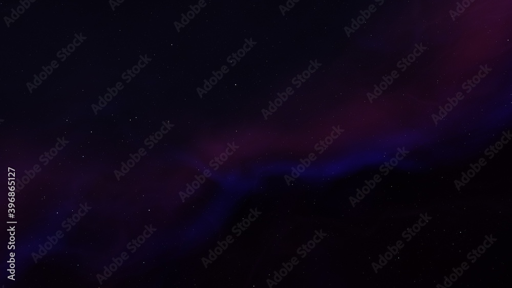 Science fiction illustrarion, deep space nebula, colorful space background with stars 3d render