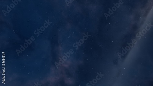 Science fiction illustrarion, deep space nebula, colorful space background with stars 3d render