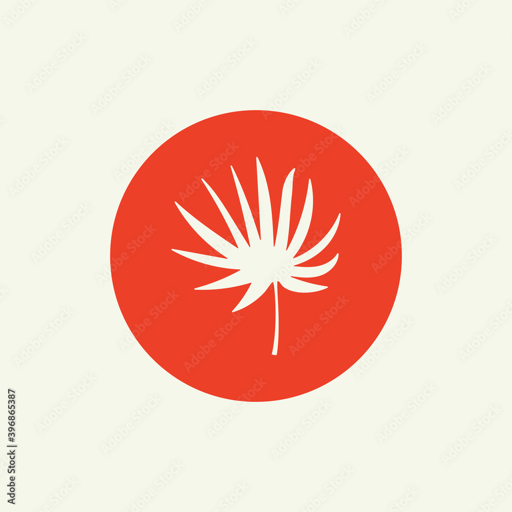 Abstract flower story highlight cover. Boho leaf branch logo for social media, feminine doodle hand drawn icon. Vector illustration Abstract flower story highlight cover. Boho leaf branch logo for social media, feminine doodle hand drawn icon. Vector illustration