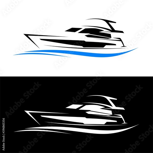 Luxury yachts logo design vector