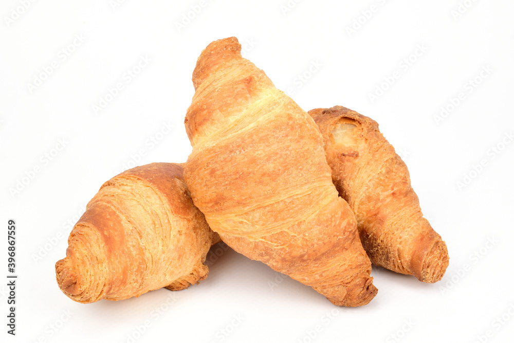 Mini puff pastry croissants with chocolate filling. Mini puff pastry croissants with chocolate filling.