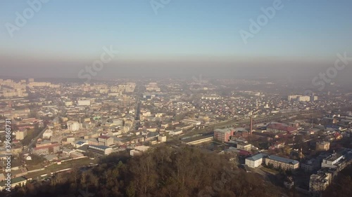 Wallpaper Mural Aerial view of a drone flying over the city. Torontodigital.ca