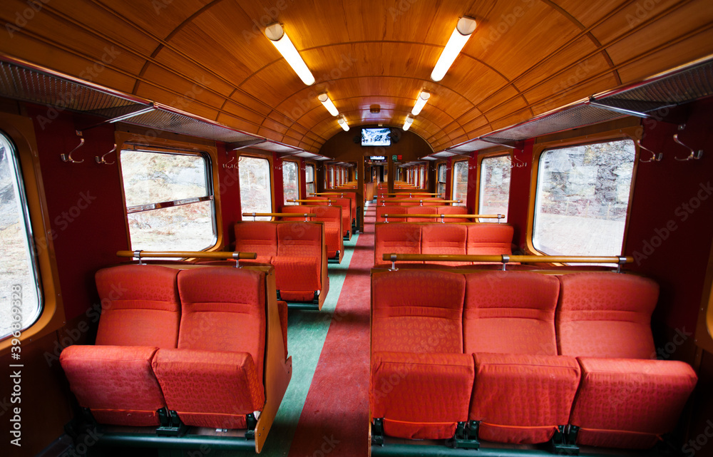 Interior of an old wagon