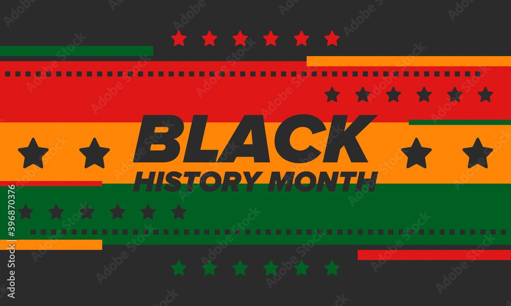 Naklejka premium Black History Month. African American History. Celebrated annual. In February in United States and Canada. In October in Great Britain. Poster, card, banner, background. Vector illustration