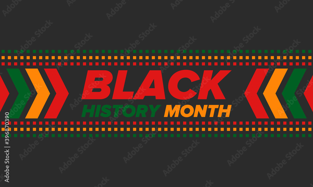 Naklejka premium Black History Month. African American History. Celebrated annual. In February in United States and Canada. In October in Great Britain. Poster, card, banner, background. Vector illustration