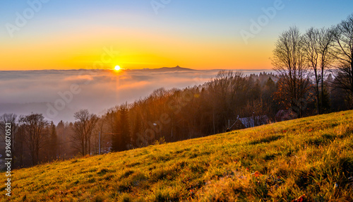 Jested ridge sunset panorama