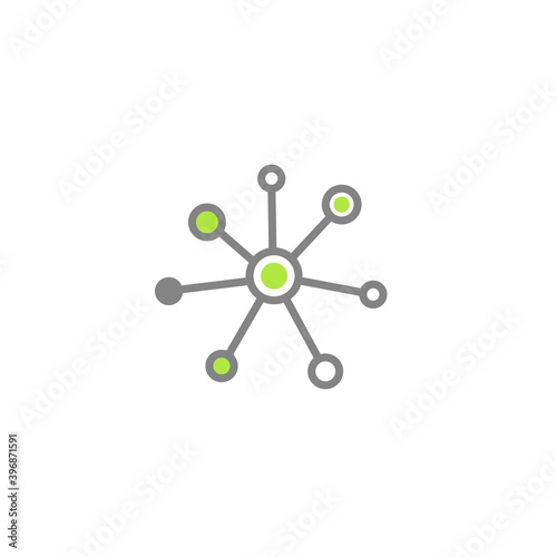 Hub network connection line icon isolated on white. System or technology logo.