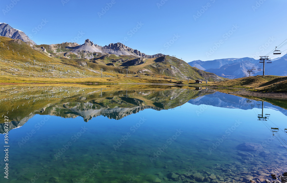 Chardonnet lake near Tignes Ski resort, France