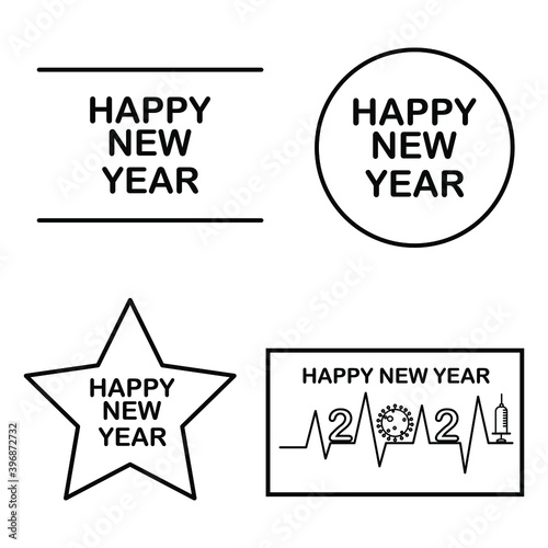 Happy New Year 2021 Text design Vector illustration