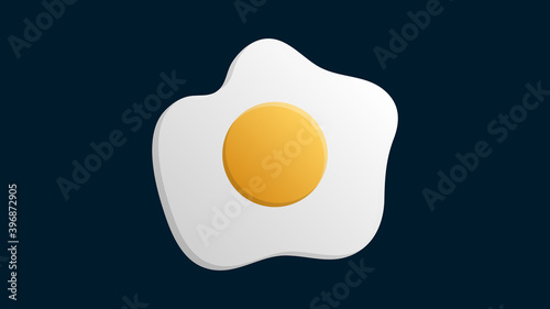 omelet on a blue background, vector illustration. delicious scrambled eggs for breakfast. quick snack. glamorous and satisfying, aesthetic morning meal
